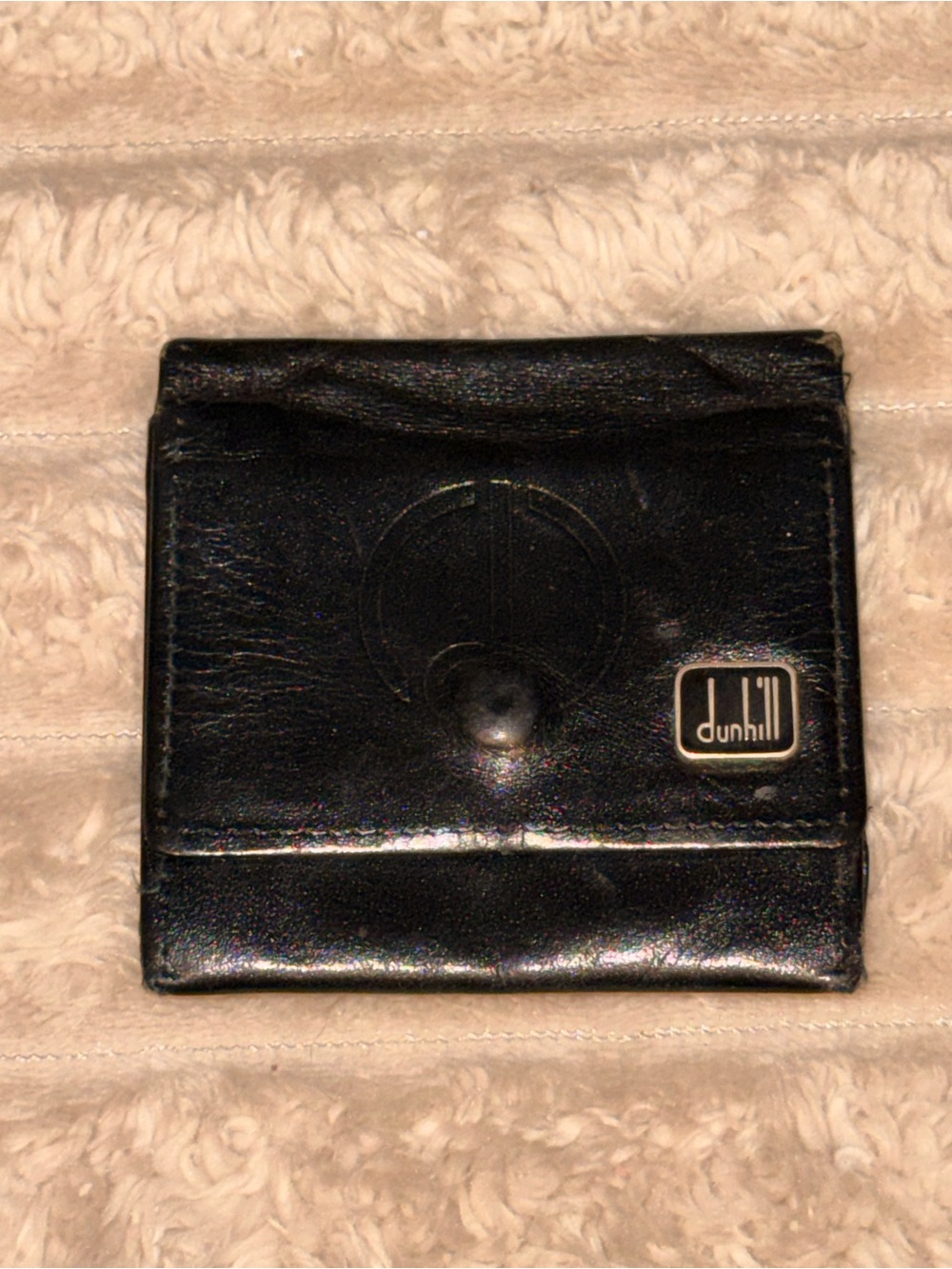 Dunhill Black Leather Snap Pouch with Logo Plaque